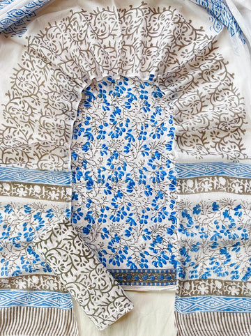 3 Piece Cotton Suit with Cotton Dupatta