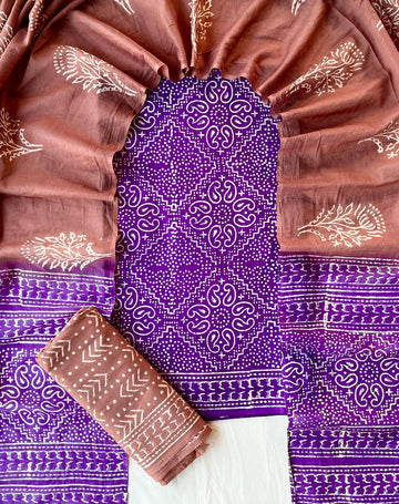 3 Piece Cotton Suit with Cotton Dupatta