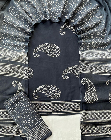 3 Piece Cotton Suit with Cotton Dupatta