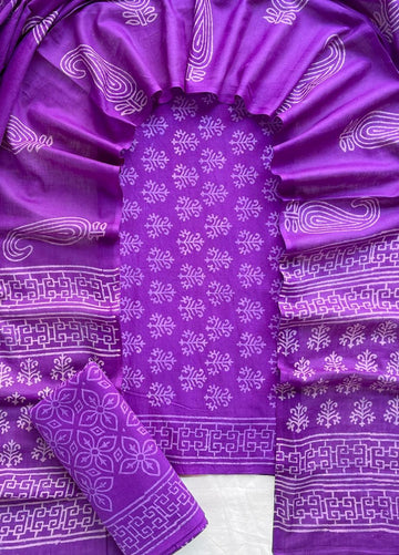 3 Piece Cotton Suit with Cotton Dupatta