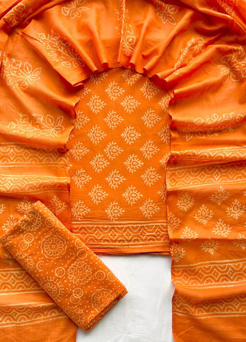 3 Piece Cotton Suit with Cotton Dupatta