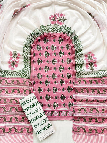 3 Piece Cotton Suit with Cotton Dupatta