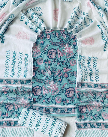 3 Piece Cotton Suit with Cotton Dupatta