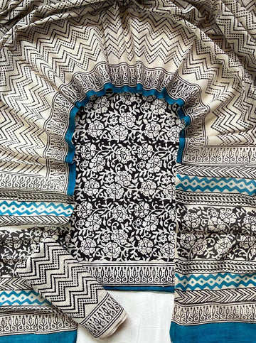 3 Piece Cotton Suit with Cotton Dupatta