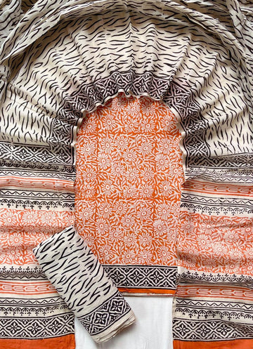 3 Piece Cotton Suit with Cotton Dupatta