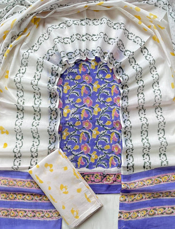 3 Piece Cotton Suit with Cotton Dupatta