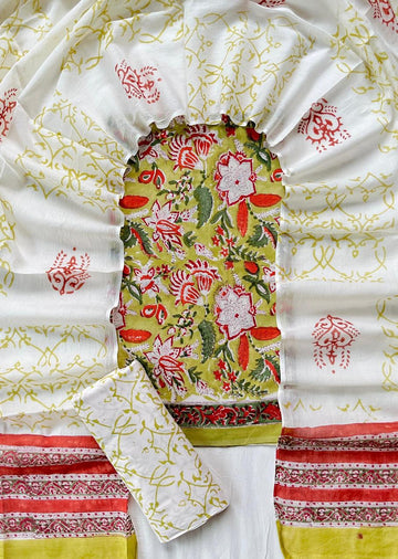 3 Piece Cotton Suit with Cotton Dupatta