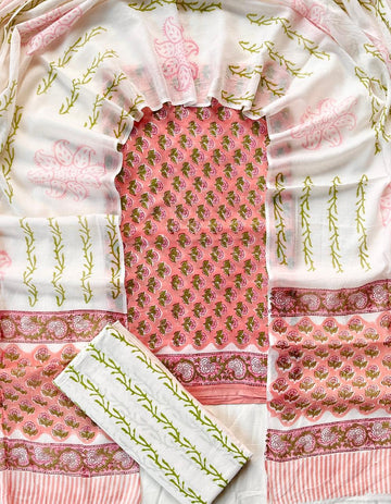 3 Piece Cotton Suit with Cotton Dupatta