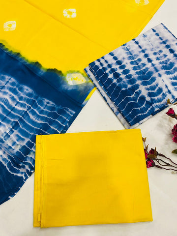 Hand Block Printed Cotton Suits With Cotton Dupatta