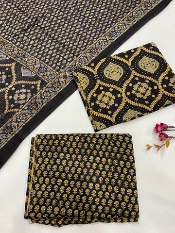 Hand Block Printed Cotton Suits With Cotton Dupatta