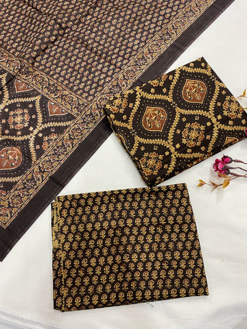 Hand Block Printed Cotton Suits With Cotton Dupatta