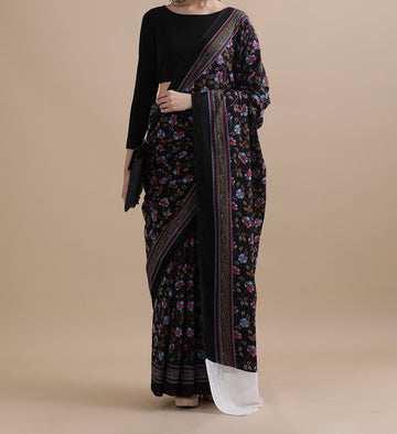 Bagru Block Print Cotton mulmul Sarees With Running Blouse