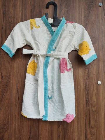 Hand Block Bathrobe For Kids