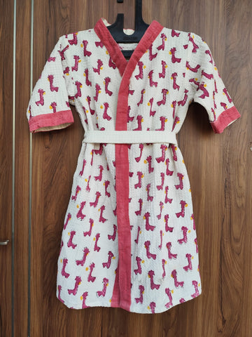 Hand Block Bathrobe For Kids
