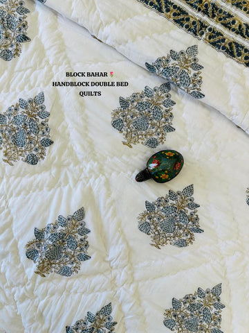 Handblock Double Bed Quilt