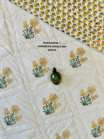 Handblock Double Bed Quilt