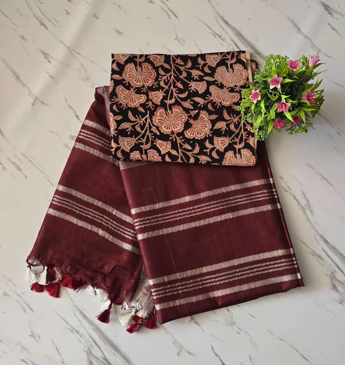 Super Soft Plain Linen Cotton Sarees