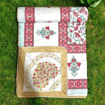 Double bed dohar pure cotton hand block