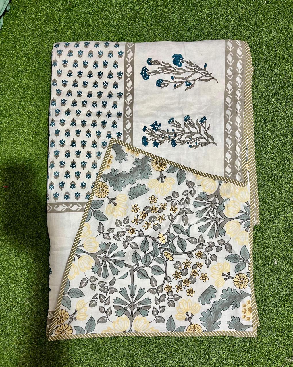 Double bed dohar pure cotton hand block