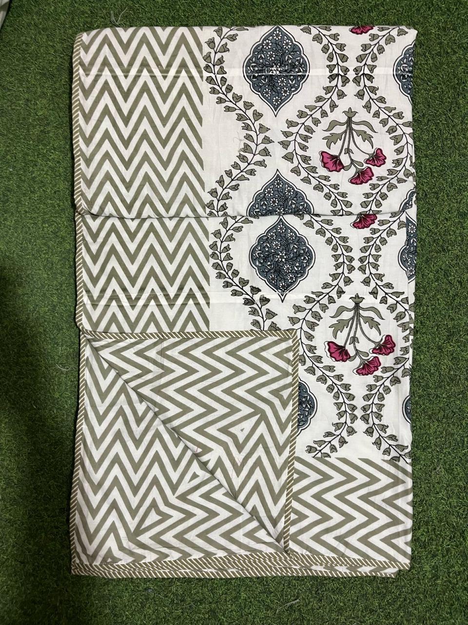 Double bed dohar pure cotton hand block