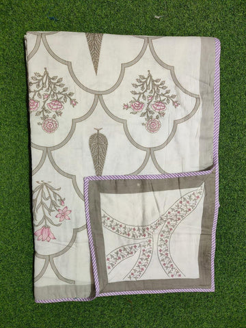 Double bed dohar pure cotton hand block