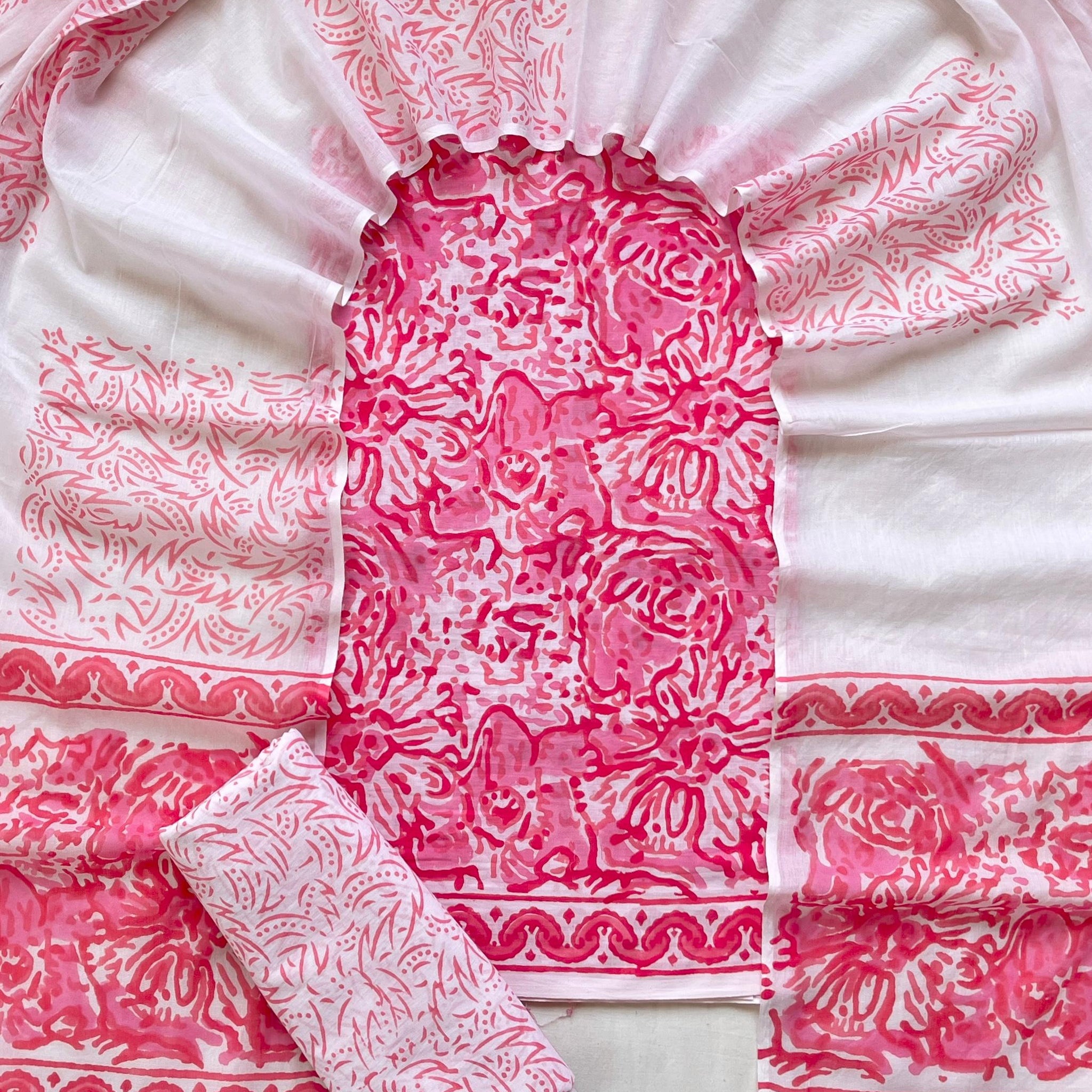 3 Piece Cotton Suit with Cotton Dupatta