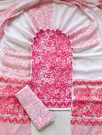 3 Piece Cotton Suit with Cotton Dupatta