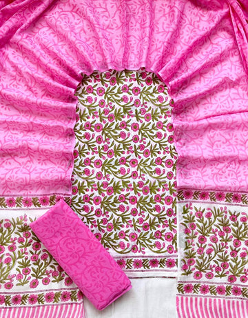 3 Piece Cotton Suit with Cotton Dupatta