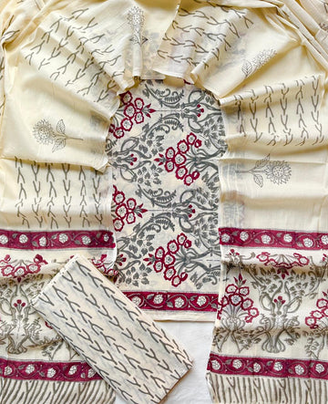 3 Piece Cotton Suit with Cotton Dupatta