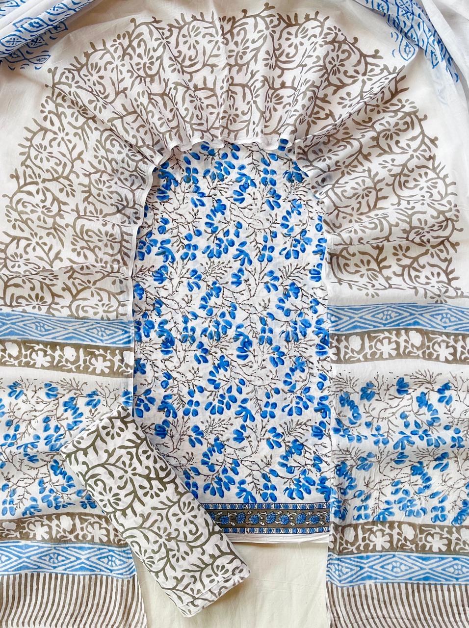 3 Piece Cotton Suit with Cotton Dupatta