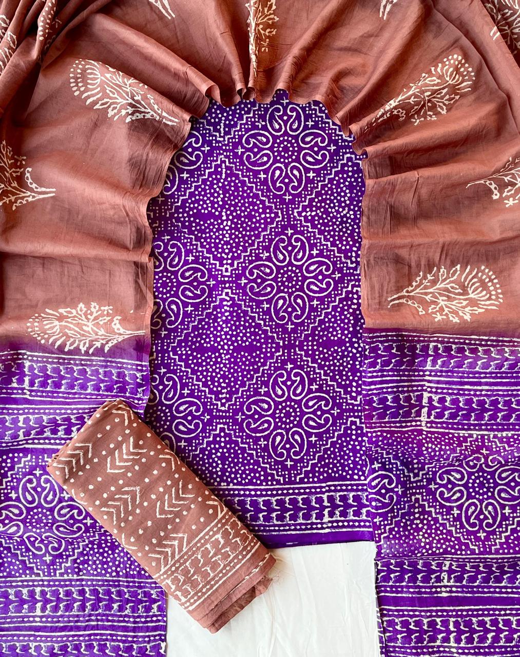 3 Piece Cotton Suit with Cotton Dupatta