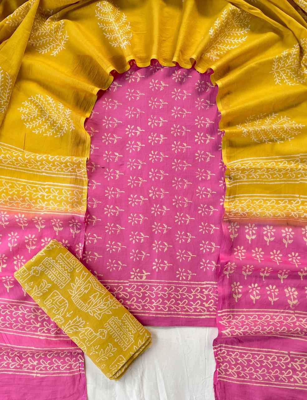 3 Piece Cotton Suit with Cotton Dupatta