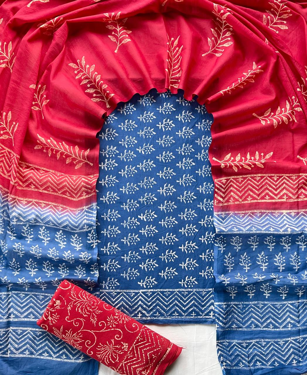 3 Piece Cotton Suit with Cotton Dupatta