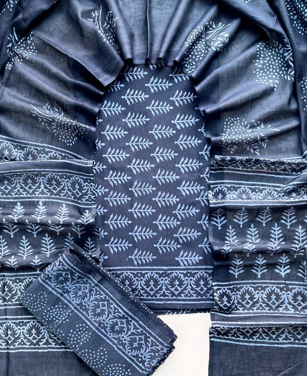 3 Piece Cotton Suit with Cotton Dupatta