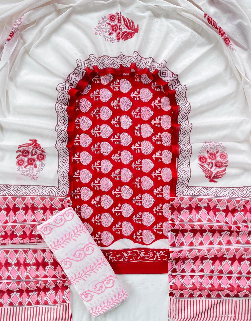 3 Piece Cotton Suit with Cotton Dupatta