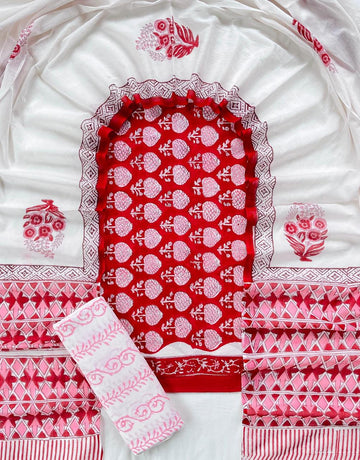 3 Piece Cotton Suit with Cotton Dupatta