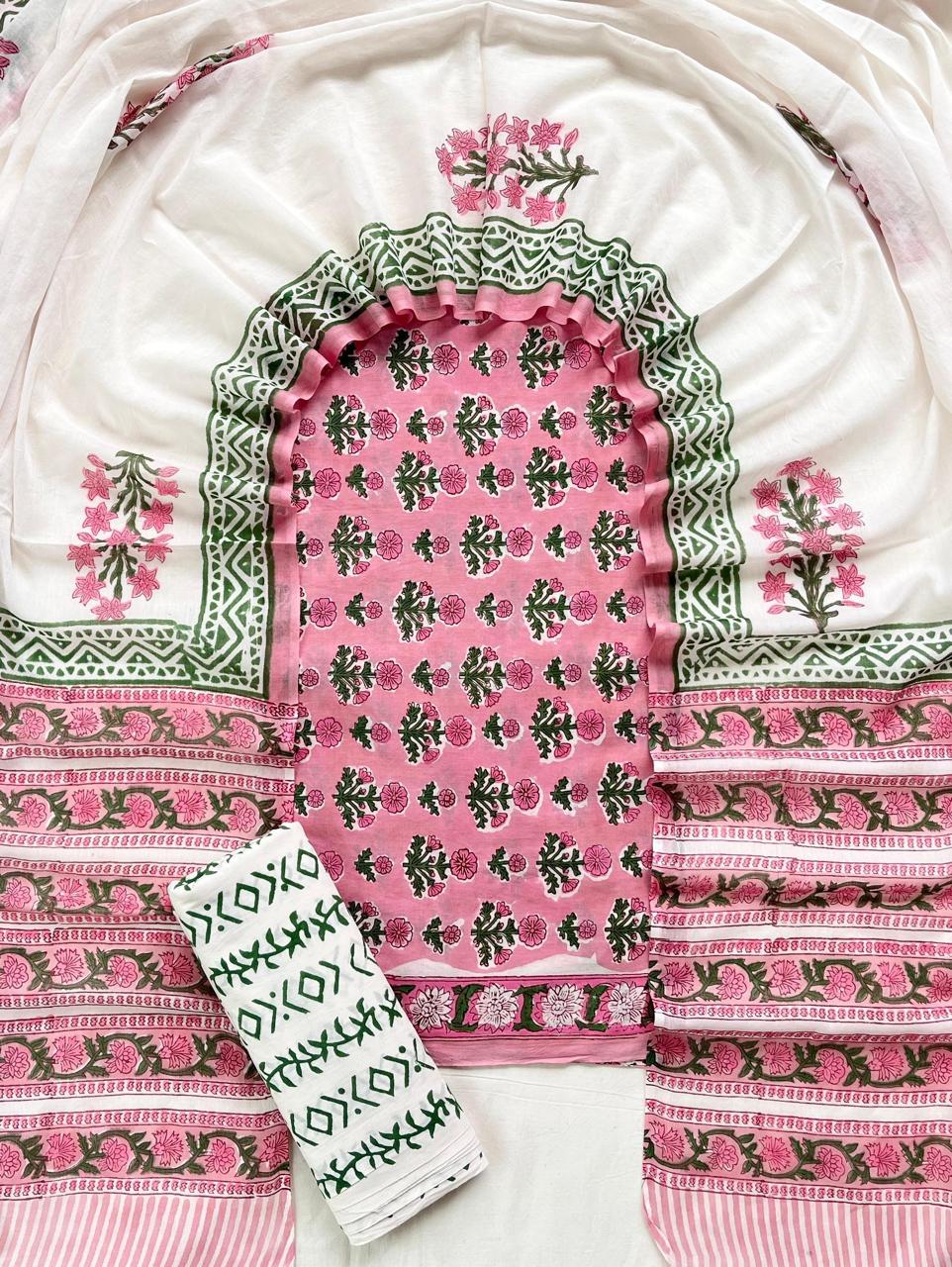 3 Piece Cotton Suit with Cotton Dupatta