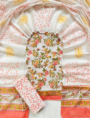 3 Piece Cotton Suit with Cotton Dupatta
