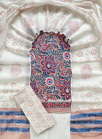 3 Piece Cotton Suit with Cotton Dupatta
