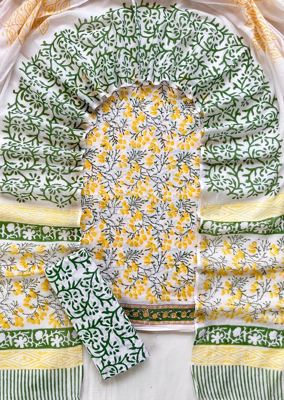 3 Piece Cotton Suit with Cotton Dupatta