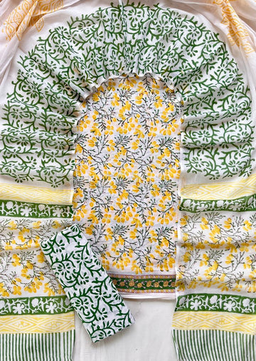 3 Piece Cotton Suit with Cotton Dupatta