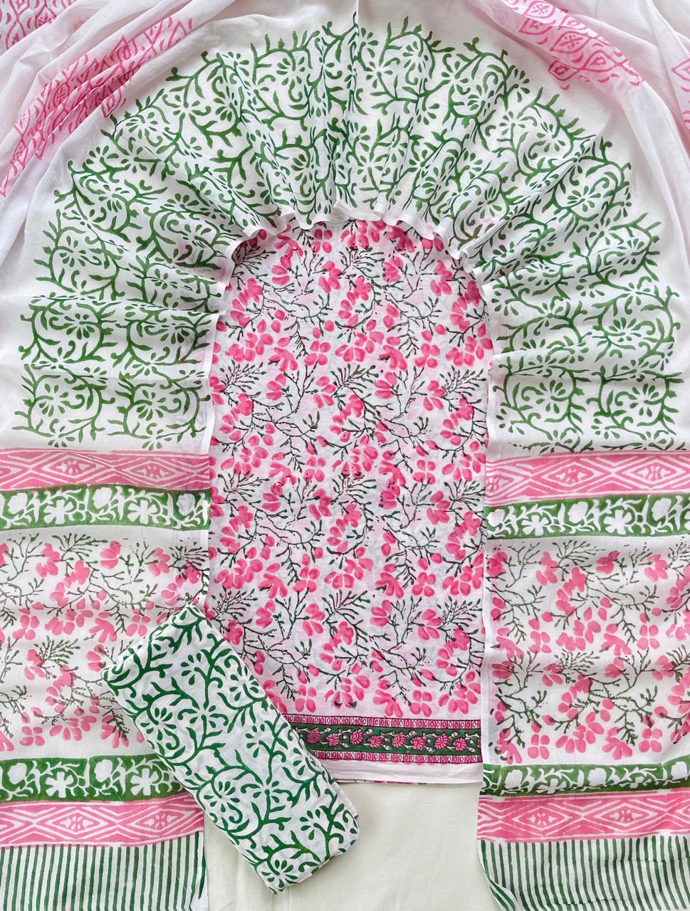 3 Piece Cotton Suit with Cotton Dupatta