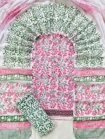 3 Piece Cotton Suit with Cotton Dupatta