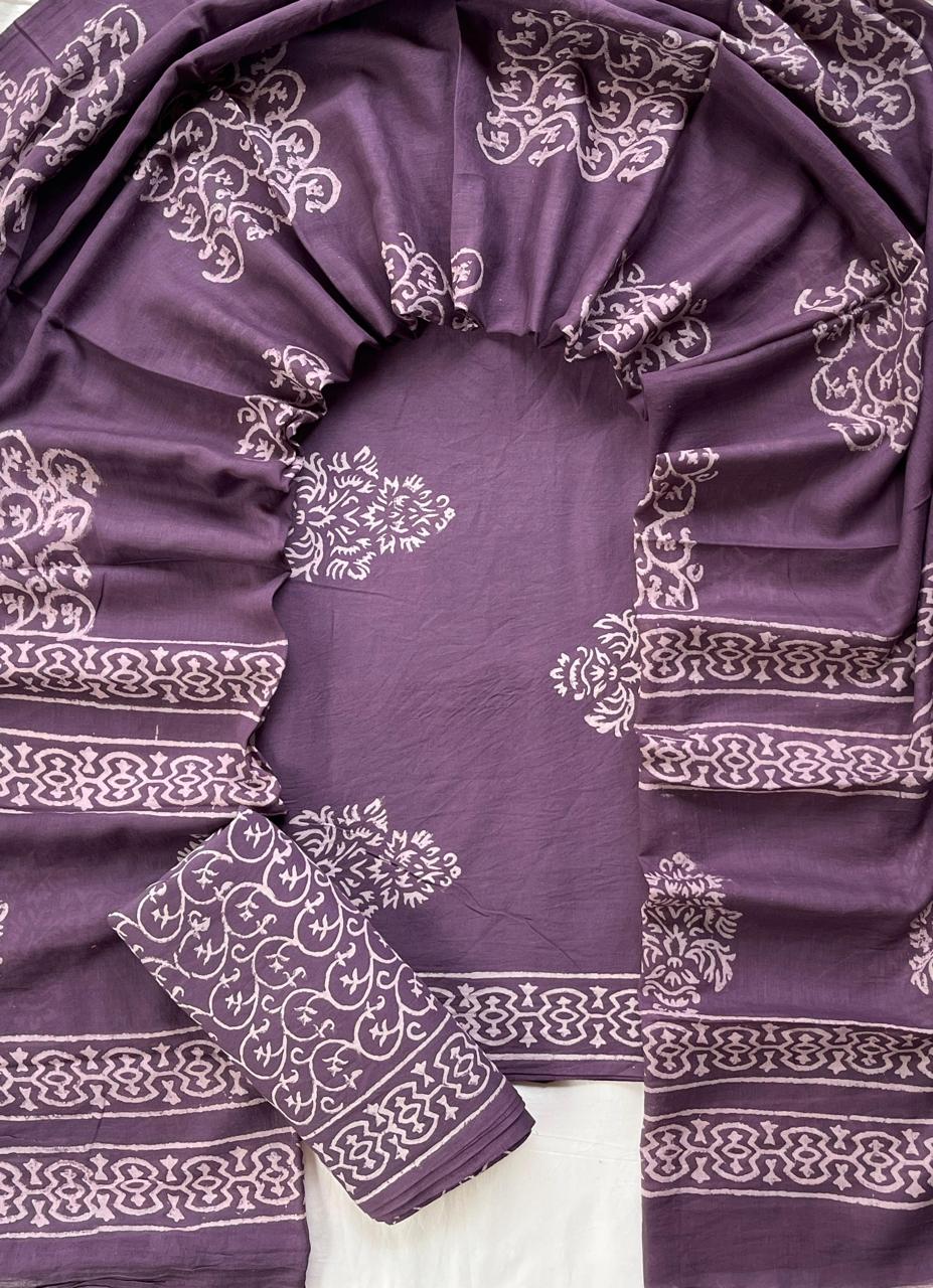 3 Piece Cotton Suit with Cotton Dupatta