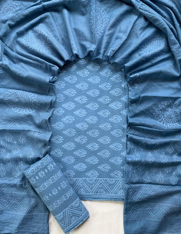 3 Piece Cotton Suit with Cotton Dupatta