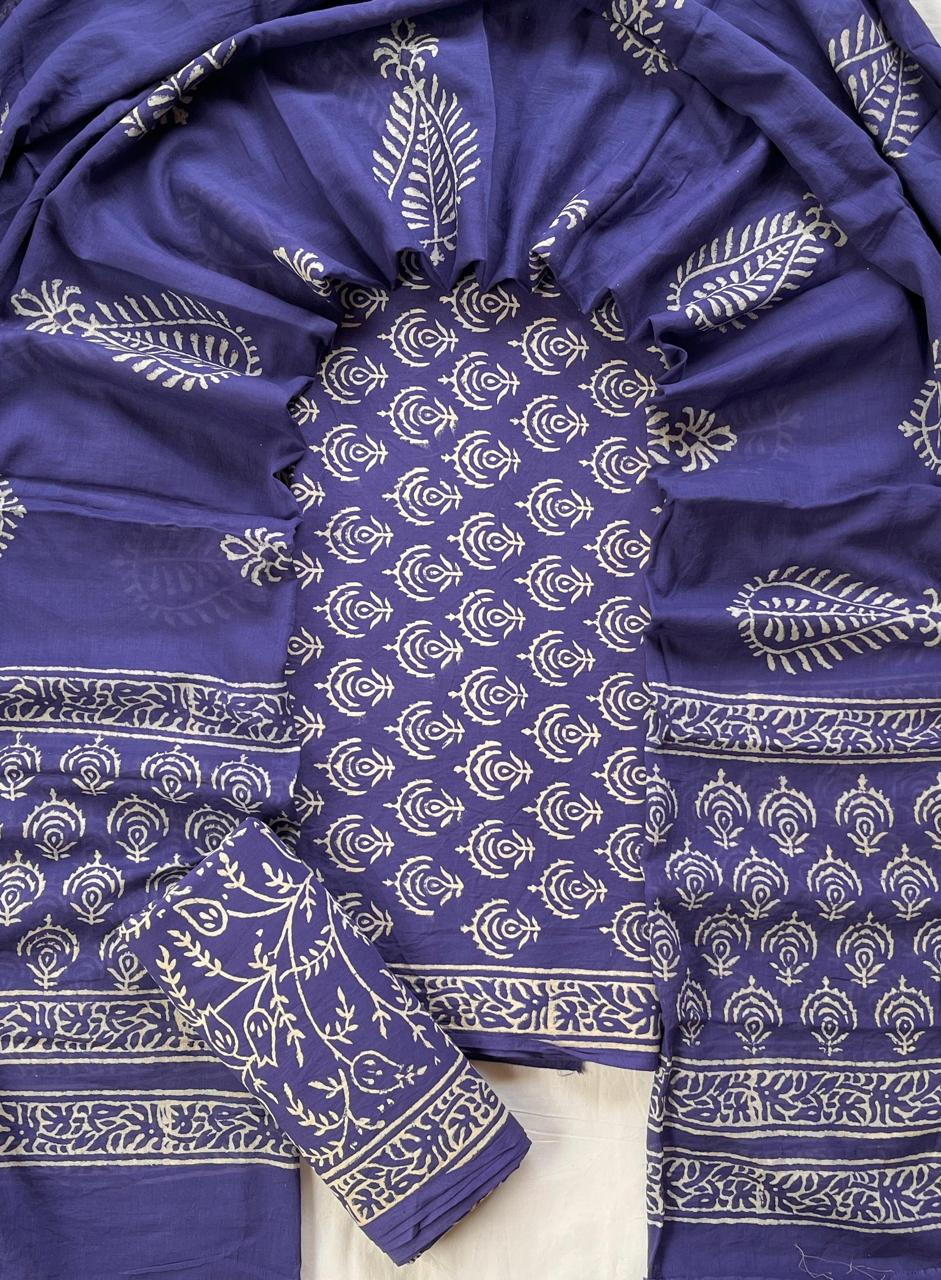 3 Piece Cotton Suit with Cotton Dupatta