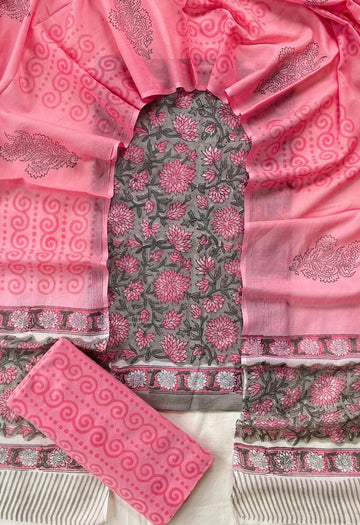 3 Piece Cotton Suit with Cotton Dupatta