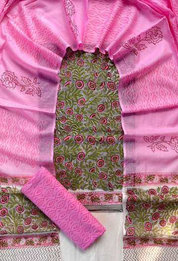 3 Piece Cotton Suit with Cotton Dupatta