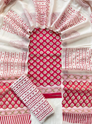 3 Piece Cotton Suit with Cotton Dupatta