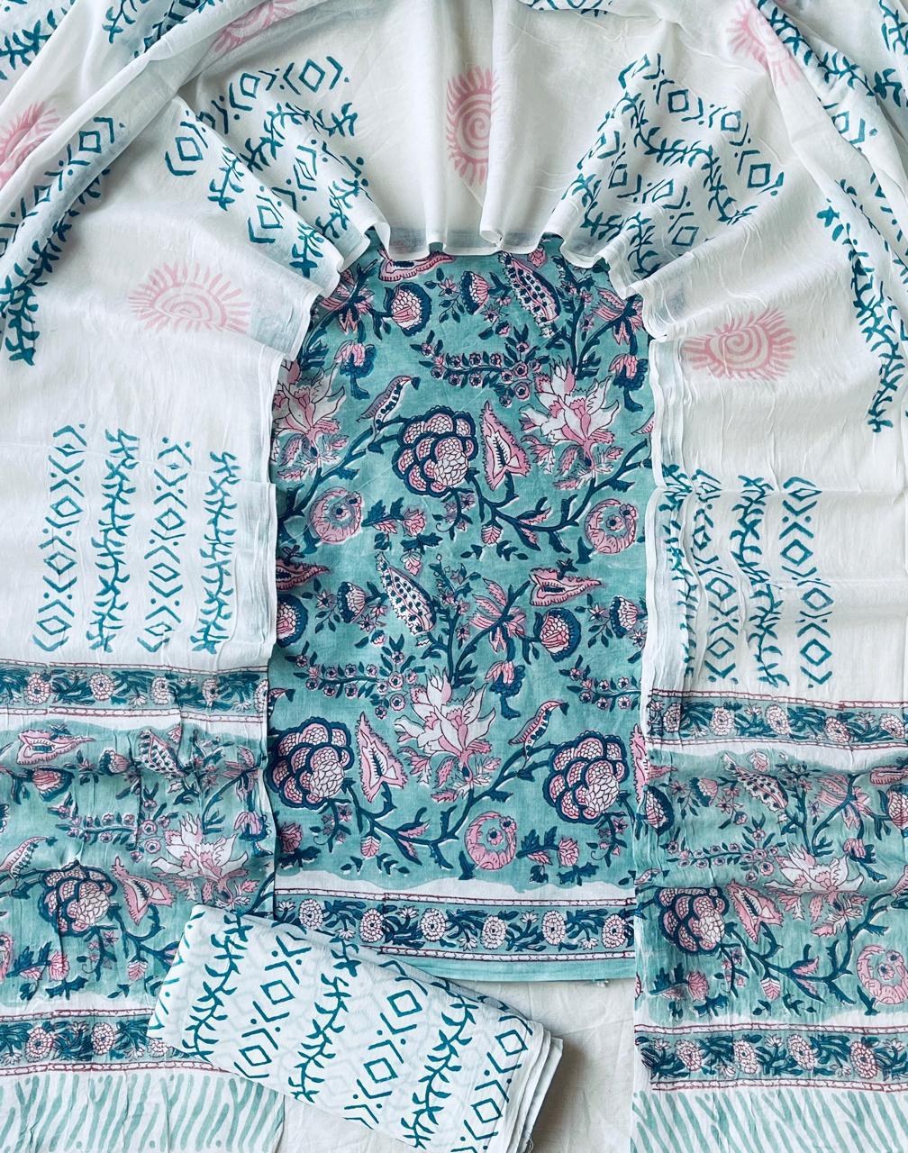 3 Piece Cotton Suit with Cotton Dupatta